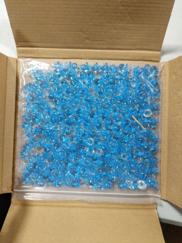 Photo 1 of 200 Pieces 0.86 Inch Baby Pacifier Baby Shower Plastic Pacifier for Baby Shower Pacifier, Baby Shower Gender Show Party Decoration DIY Birthday Party Gift (Blue)