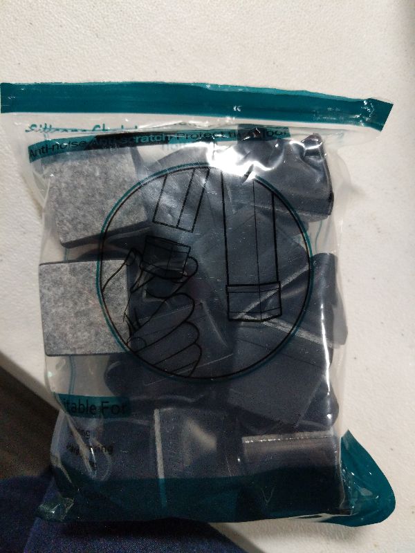 Photo 1 of 16 Pcs Square Chair Leg Protectors for Hardwood Floors, Silicone Felt Furniture Pads Non Slip,Free Moving Table Leg Covers,Chair Protectors for Wooden Floors. Black