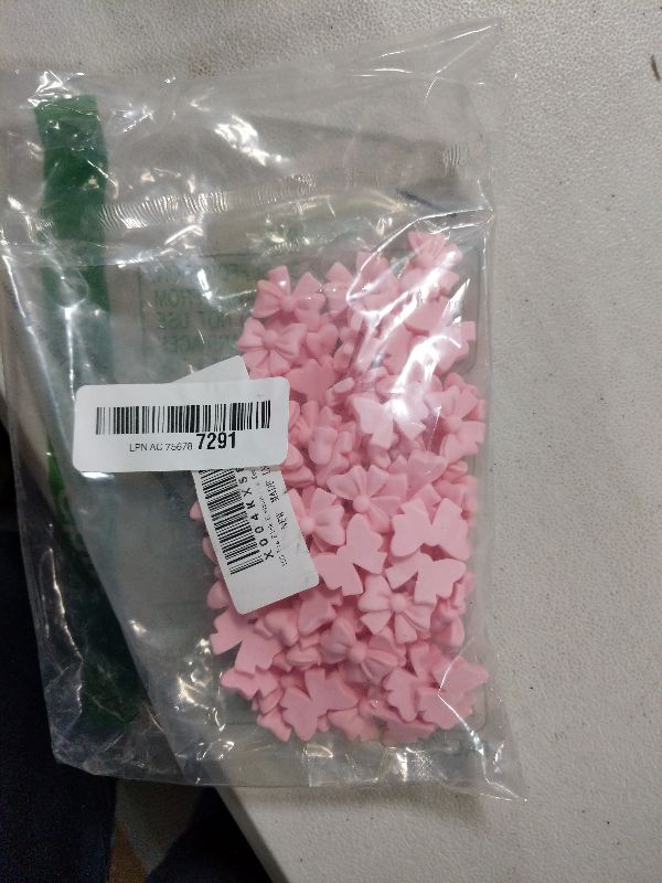 Photo 1 of 100 Pcs Pink Bowknot Cupcake Toppers Glitter Pink Bow Cake Picks Bridal Engagement Wedding Princess Cupcake Toppers for Birthday Party