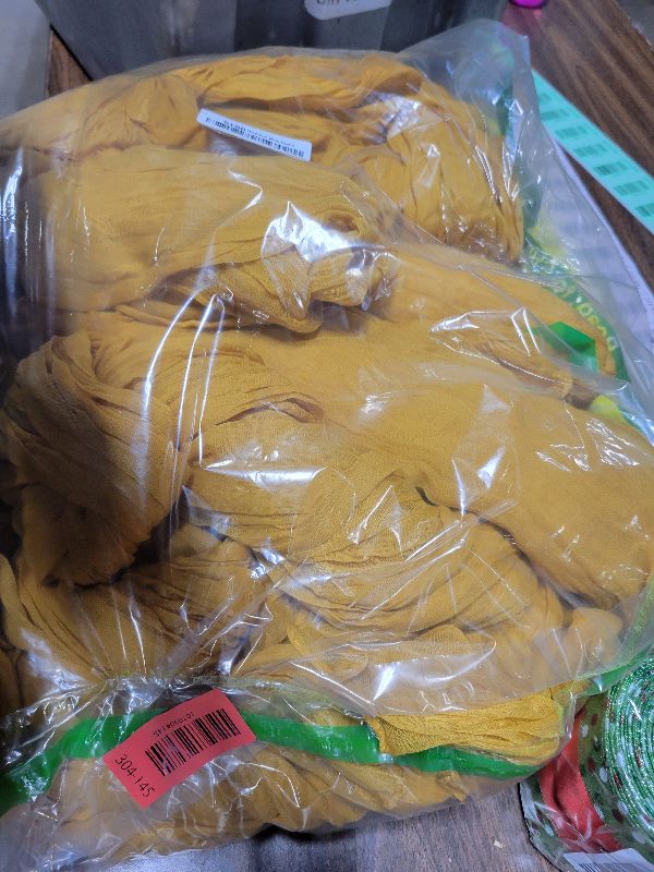 Photo 1 of 12 Pack Cheesecloth Table Runner, Runner Gauze Boho Wedding Decor Romantic Table Runner for Wedding Birthday Party(35" x 118")(Ginger)