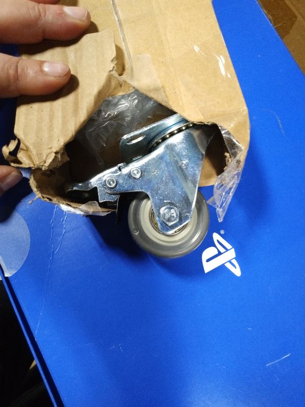 Photo 1 of 2 inch Caster Wheels, Casters Set of 4 Heavy Duty Locking Castors, Swivel Casters with Brake (Top Plate), Non Marking Grey TPR Castor Wheels for Cart Furniture Workbench