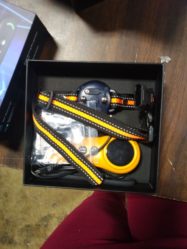 View 2 of 2-in-1 Dog Shock Collar & Dog Bark Collar - Smart Anti Barking Dog Training Collar with 5 Adjustable Sensitivity & 3300FT Remote for All Breeds IP67 Waterproof Rechargeable E-Collar (Orange)