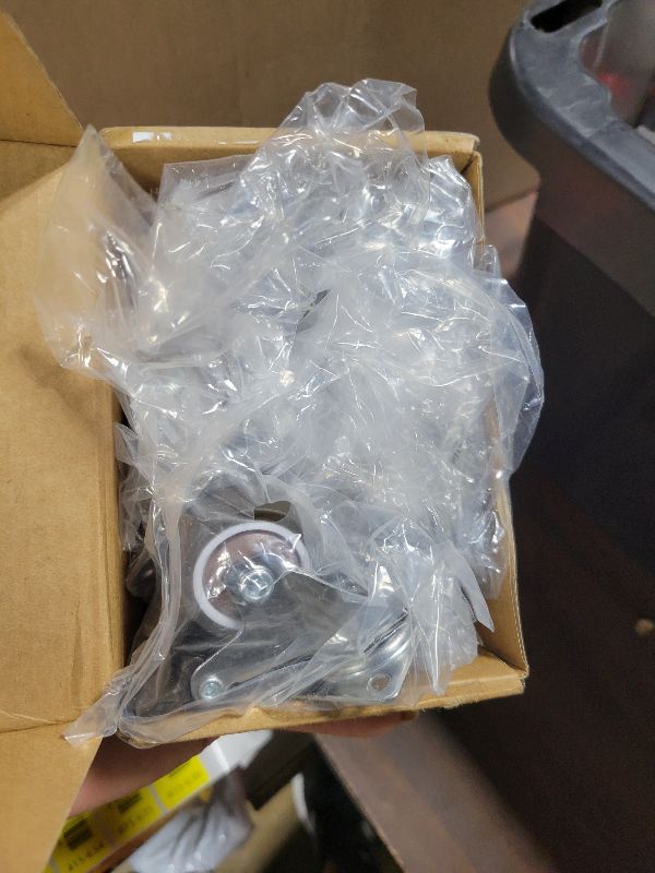 Photo 1 of 1.5 Inch Caster Wheels for Small Furniture Heavy Duty Casters, Rubber 360º Swivel Casters Set of 4 (2 with Brakes&2 Without), Locking Plate Casters for Carts, Cabinet Moving