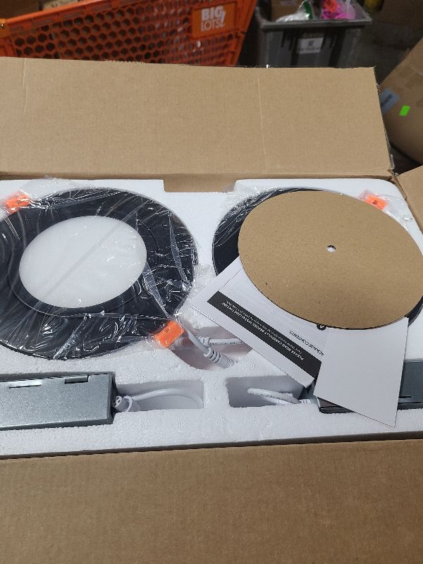 Photo 1 of [4 Pack] CLOUDY BAY 6 inch 5 Color Swivel LED Gimbal Recessed Light with Night Light,12W CRI80+ 850LM,2700K/3000K/3500K/4000K/5000K,Canless Angled Adjustable Ceiling Downlight,Black