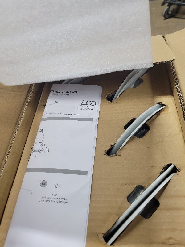 Photo 1 of 12 Pack 5/6 Inch 5CCT LED Recessed Downlight, Can Lights with Baffle Trim, Wet Rated, E26 Base, 10.5W=85W, CRI 90, Dimmable, Simple Retrofit Installation, Energy Star & ETL Listed