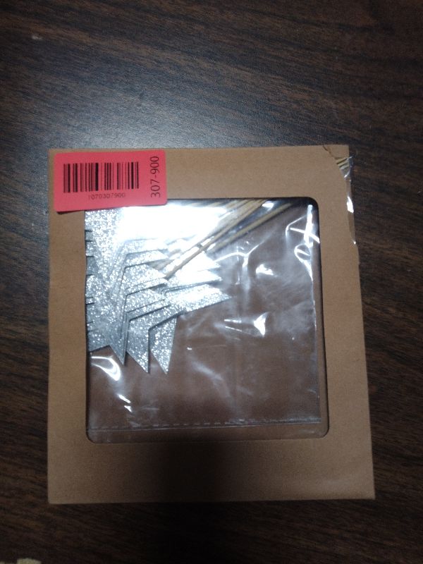 Photo 1 of 24 PCS Double-sided Silver Star Cupcake Toppers Glitter Twinkle Star Cupcake Picks Silver Cake Decorations for Wedding New Year Birthday Party Supplies (Mixed Size)