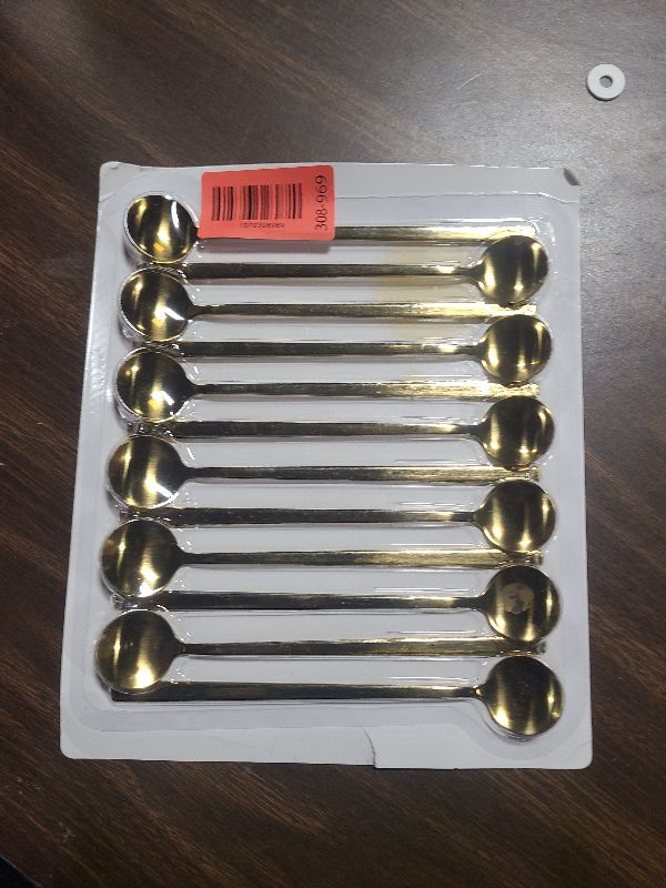 Photo 1 of 12 Pcs Coffee Spoons Set, 6.7" Gold Tea Spoons Long Handle, Gold Small Teaspoons, Stainless Steel Espresso Spoon, Long Spoon for Stirring, Coffee Bar Accessories