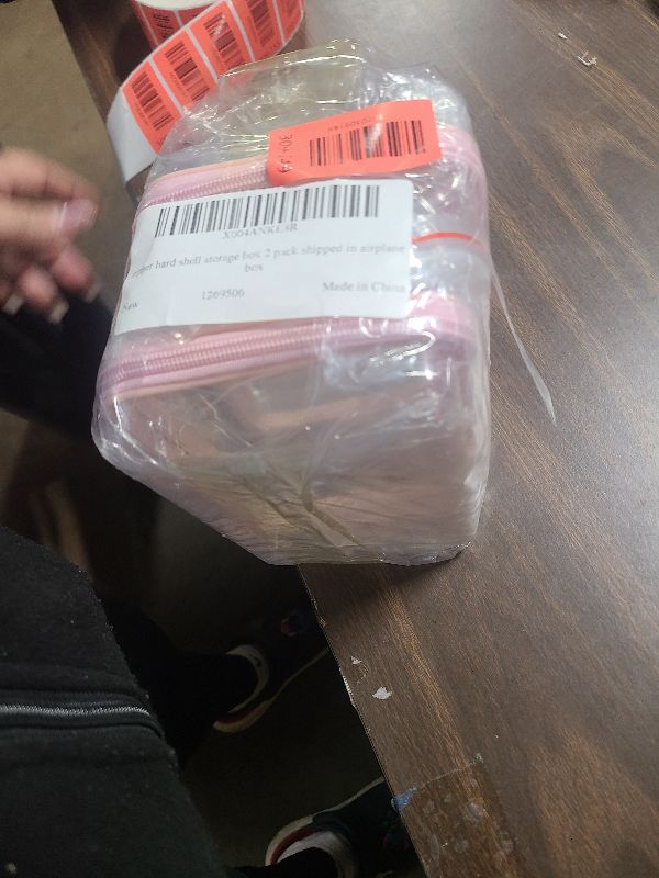 Photo 1 of 2 Pack Zippered Hard Pouch, Clear Plastic Storage Box Containers Small Toiletry Bag, Clear Hard Shell Zipper Case for Small Items, Toys, Building Blocks, Puzzles, Cosmetics, Stationery Accessories