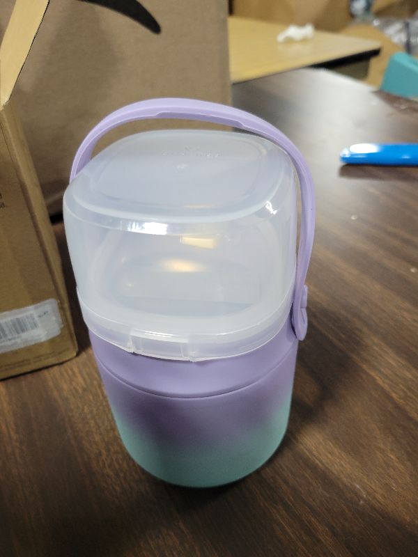 Photo 1 of 2 - in - 1 Soup Thermo for Hot Food 14oz with Snack Box Container Leak Proof Insulated Lunch Container Kids and Adults Stainless Steel Double Wall Vacuum Wide-mouth Thermal with Spoon and Handle