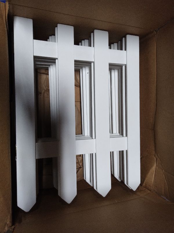 Photo 1 of 10 Pack Wooden Christmas Tree Fence,Extre Height 16” Christmas Tree Gate, White Fence for Cat, Small Dog, Suit for New Year Decoration