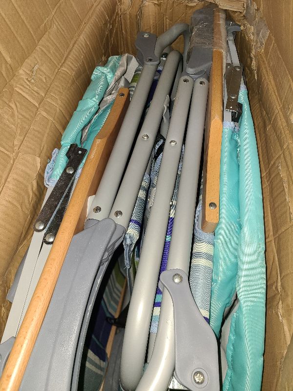 Photo 1 of 2 Pack Backpack Beach Chairs with Canopy Headrest Cooler Bag Cup Holder Towel Bar 4-Position Recline Wooden Armrests Aluminum Frame Folding Beach Chair for Adults Camping Supports 400 lbs