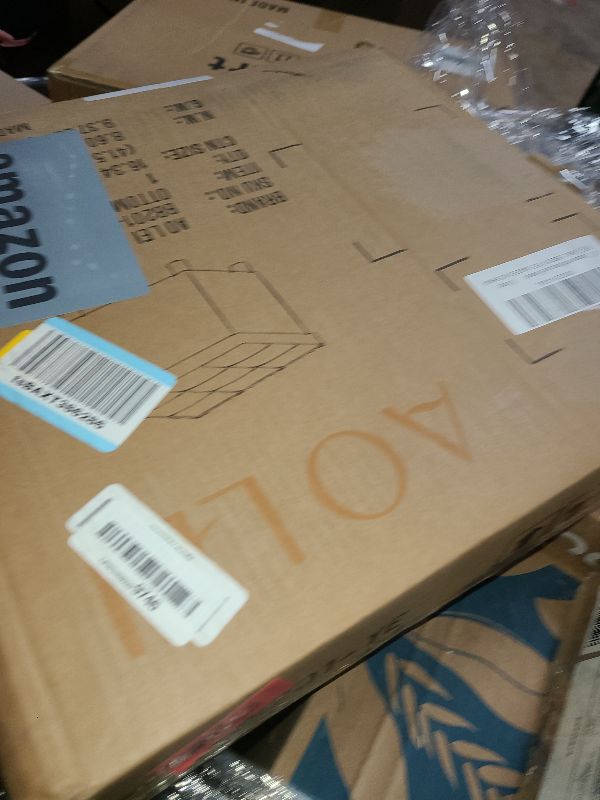 Photo 1 of 15 Inch Storage Ottoman with Wooden Legs - Cube Foot Rest Stool, Square Footstool, Comfortable Seat with Lid, Foldable Fabric Ottoman, Space-Saving Orange