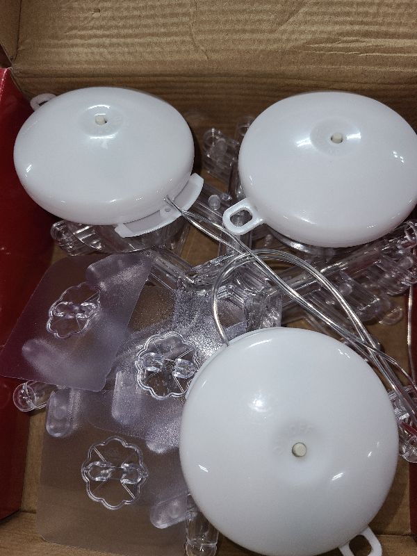 Photo 1 of [Timer] Christmas Window Decorations, 3 Pack Snowflake Christmas Window Lights with Suction Cup, Hanging LED Battery Operated Xmas Lights Indoor Outdoor Xmas Tree Fireplace Home Party Decor - While