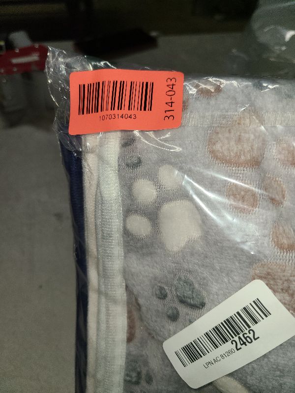 Photo 1 of 1 Pack 3 Blankets Super Soft Fluffy Premium Fleece Pet Blanket Flannel Paw Printed Throw for Dog Puppy Cat (Small 23x16'', Beige, Grey, Navy)
