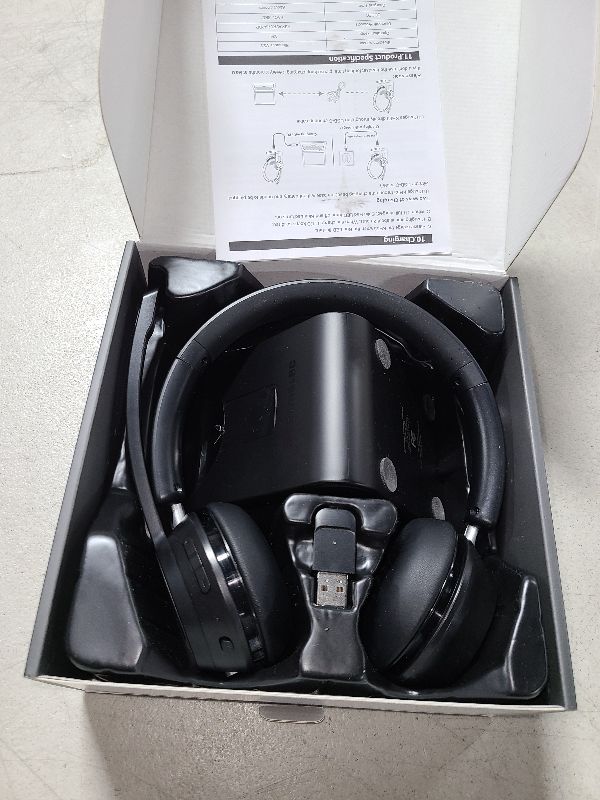 Photo 1 of (Upgraded Version) Wireless Headset, Bluetooth Headset with Noise Cancelling Microphone, Best Headphones with Mic Mute & USB Dongle for PC/Computer/Laptop/Cell Phones/Remote Work/Call Center