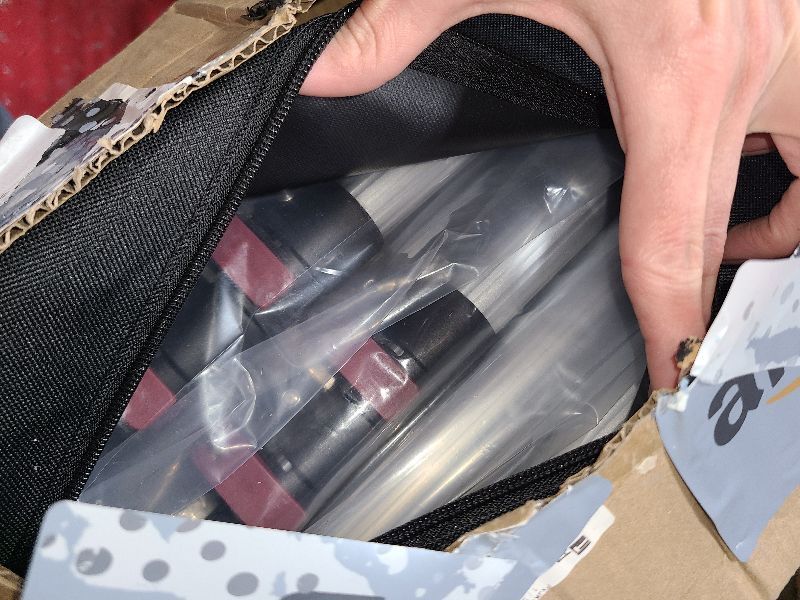 Photo 1 of 12FT Dust Barrier Poles 4 Pack withCarry Bag, Stainless Steel Retractable Zipper Wall Poles Kit for Renovation, Remodeling and Isolation Work