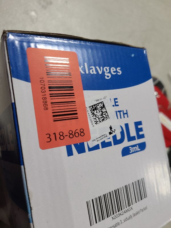 Photo 1 of 100 Pack Disposable 3ml/cc Lab Syringes with 23Ga 1 Inch Needle Luer Lock, Individually Sealed Packed