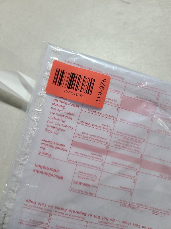 Photo 1 of 1099 MISC Forms 2025, 5 Part Set, Kit for 25 Vendors Complete Laser 1099 Tax Forms in Value Pack 1099 Misc 2025- NO ENVELOPES