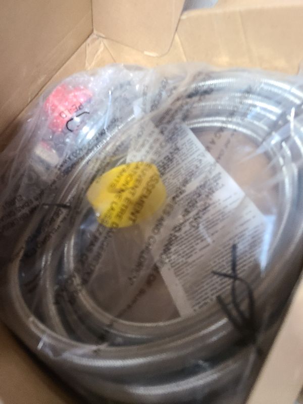 Photo 1 of 10FT High Pressure Propane Regulator with Hose, Adjustable 0-30 PSI Regulator with Gauge, Stainless Steel Braided Hose, Connect 5-100LB POL Propane Tank to Fire Pit Burner Heater Fryer Smoker Griddle