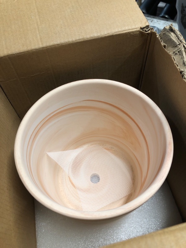 Photo 1 of ***PARTIAL SET, MISSING BOTTOM TRY  - PRICE ADJUSTED***ZICZAMLA 6 in Flower Planters Indoor, Modern Red Terra Cotta Plant Pot, Succulents Containers with Drain Hole Saucer, Decorate Home, Office, Outdoor/Garden Plants