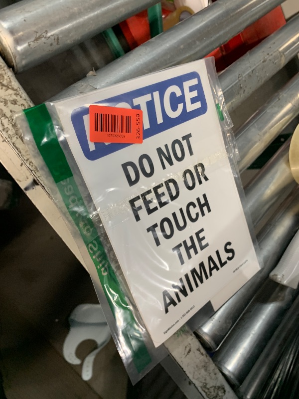 Photo 1 of (2 Pack) Do Not Feed Or Touch The Animals OSHA Notice Sign 7 Inch X 10 Inch Vinyl Label Decal Sticker Weather Resistant, UV Protected for Workplace, Business, and Construction Site, Made in the USA