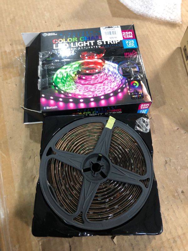 Photo 1 of ***MISSING PARTS***
RGB LED Strip Lights 32.8ft,4096 DIY Colors Rope Lights with Memory Function, Self-Adhesive Color Changing Light Strip with Remote, 30mins Timing Off LED Tape Light Kits for Home Decor