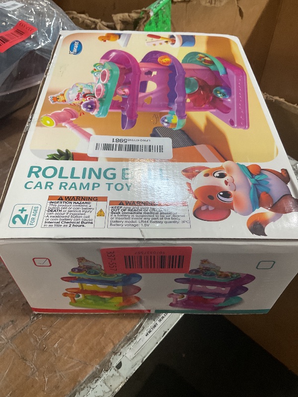 Photo 1 of ***MISSING BALLS/HAMMER***
Funwee 2-in-1 Rolling Ball & Racing Car Ramp Toy for Toddlers, Race Track Hammer Lights Ball Drop, Interactive Montessori Learning Game Birthday Gift Idea for Kids 2 3 4 5+Year Old Girl Boy(Yellow)
