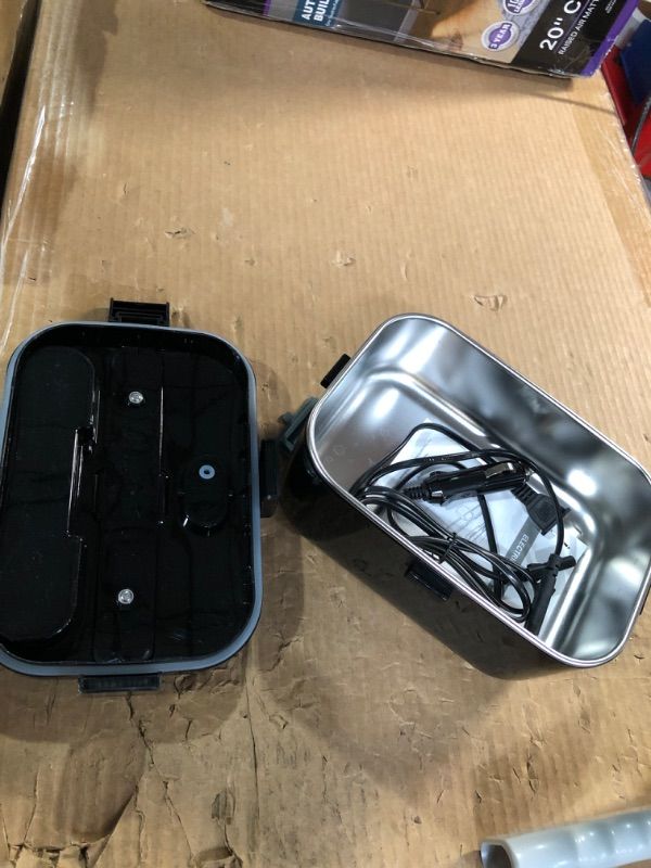 Photo 1 of ***MISSING PARTS***
***UNABLE TO TEST***
COZYEXPERT Electric-Lunch-Box-Heated-Food-Warmer 100W Heating Lunchbox for Adults 1.8L Portable Food Heater for Work/Car, 12V/24V/110-230V Lonchera Eléctrica Portátil with Fork Spoon (Black)