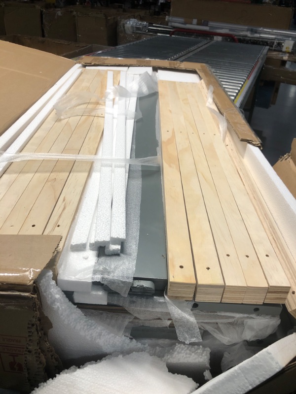 Photo 1 of ***PARTIAL SET - PRICE ADJUSTED, ONLY 1 BOX OUT OF 5***
2-in-1 Design Dual Murphy Bed Twin Size with Cabinets and Shelves, Wood Wall Murphy Bed, Can be Folded Platform Bed with Convertible Shelf-Legs for Guest Room Home Office (Gray-7.23)