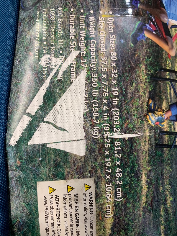 Photo 1 of ***STOCK PHOTO FOR REFERENCE ONLY***PEGASO KPB Portable Folding Camping Cot (Royal Blue)