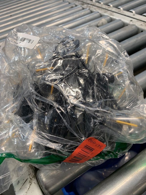 Photo 1 of (JUST LIGHTS) Tenmiro 120FT Solar Outdoor String Lights with Remote and 32+2 LED Shatterproof Bulbs Dimmable & Timing 3 Light Modes Solar Patio String Lights for Cafe, Garden, Deck, Outside Wedding Last for 10+Hrs