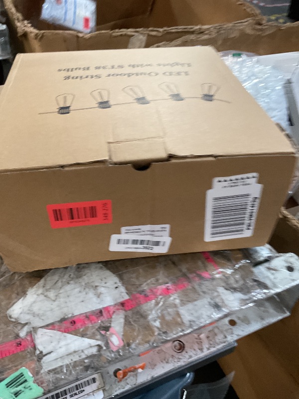 Photo 1 of ***DAMAGED - SEE NOTES/PICTURES*** Brightever LED Outdoor String Lights 100FT Patio Lights with 52 Shatterproof ST38 Vintage Edison Bulbs, Outside Hanging Light Waterproof for Porch, Deck, Garden, Backyard, Balcony, 2700K Dimmable