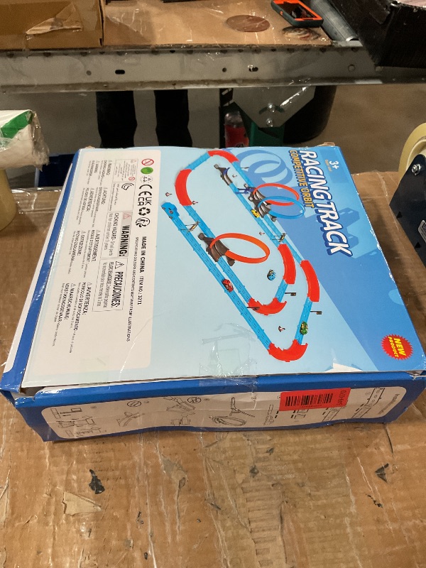 Photo 1 of ?Slot Car Race Track Sets with 360° Thrill Loops & 4 High-Speed Cars, 64 Pcs Large Flexible Racing Track for Kids Ages 3-5 4-8 8-12, Race Car Toys Gift for Boys Girls Birthday Christmas