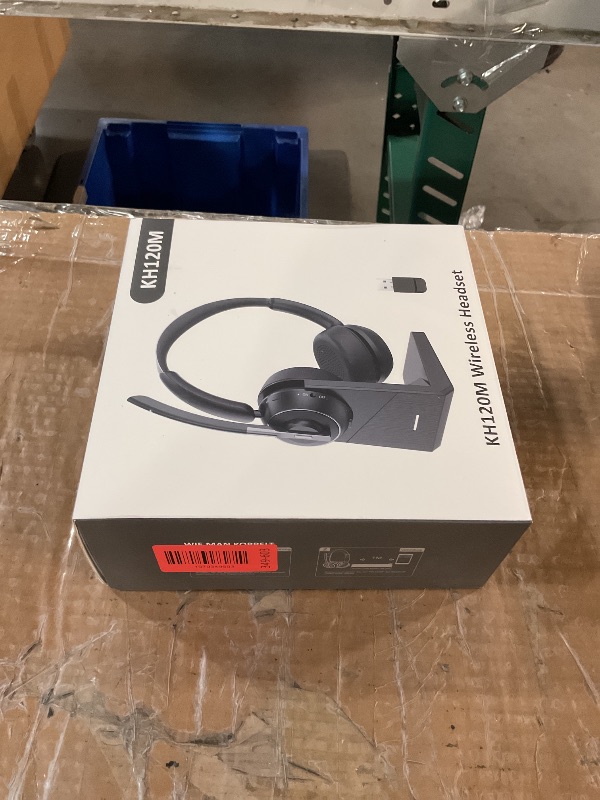 Photo 1 of (2025 Upgraded) Wireless Headset with Mic for Work, Bluetooth Headset with Noise Canceling Microphone with Dongle, Charging Base & Mic Mute, Wireless Headphones for Work from Home/PC/Computer