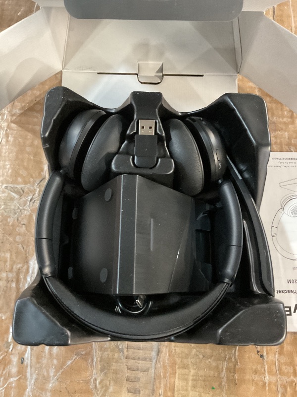 Photo 1 of (2025 Upgraded) Wireless Headset with Mic for Work, Bluetooth Headset with Noise Canceling Microphone with Dongle, Charging Base & Mic Mute, Wireless Headphones for Work from Home/PC/Computer