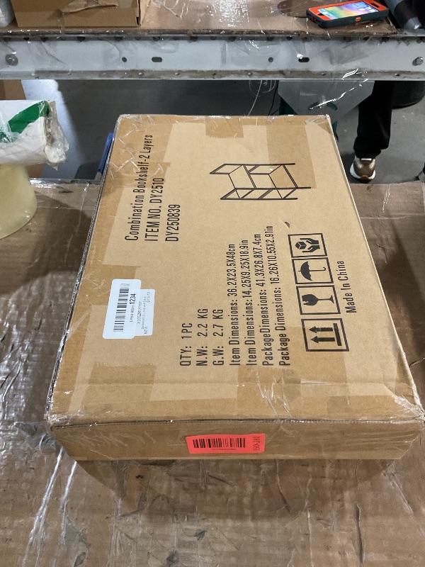 Photo 1 of ***MISSING PARTS***
Katrawu Small Bookshelf for Small Space, 2 Tier Industrial Bookcase,Narrow Book Case Storage Organizer Book Shelf for Living Room, Bedroom and Office, Easy Assembly(2 Tier,Rustic Brown)