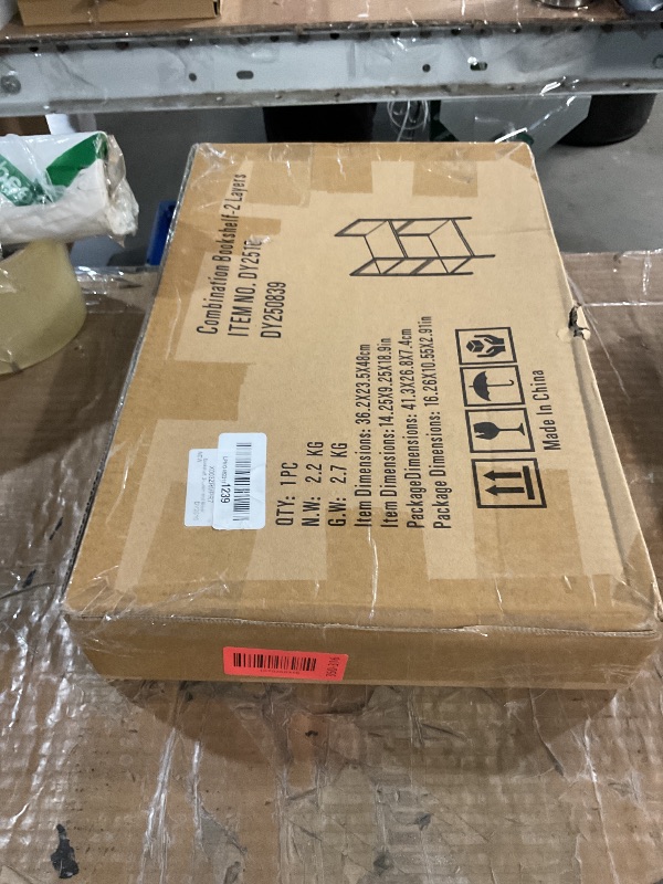 Photo 1 of ***MISSING PARTS***
Katrawu Small Bookshelf for Small Space, 2 Tier Industrial Bookcase,Narrow Book Case Storage Organizer Book Shelf for Living Room, Bedroom and Office, Easy Assembly(2 Tier,Rustic Brown)