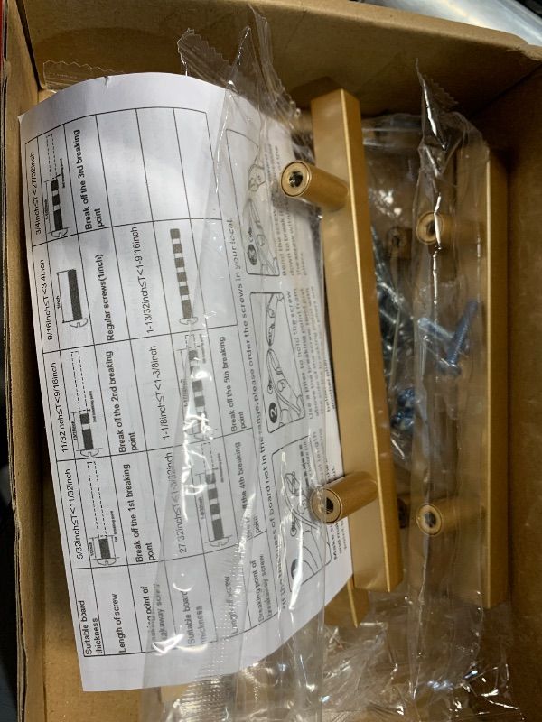 Photo 1 of (MISSING 4) Ravinte 10 Pack Brass 3-1/2 Inch Hole Center Champagne Gold Handles Square Cabinet Hardware Stainless Steel Pulls for Kitchen Cupboard Drawers 6 Inch Overall Length