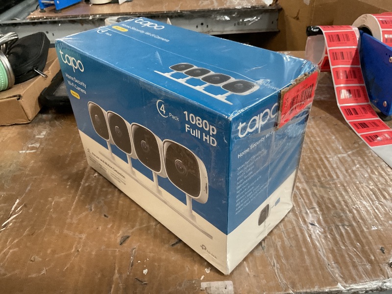 Photo 1 of ***Factory Sealed***
Tapo 1080P Indoor Wired Security Camera - Works as a Baby & Pet Monitor, Motion Detection, 2-Way Audio, Siren, Night Vision, Subscription-Free Local or Optional Cloud, Works with Alexa, C100(4-Pack)