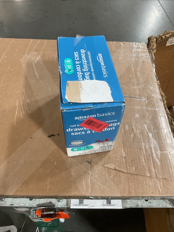 Photo 1 of (pre-opened)Amazon Basics Ultra-Force Tall Kitchen Drawstring Trash Bags, Classic Clean Scented, 13 Gallon, 80 Count, Pack of 1