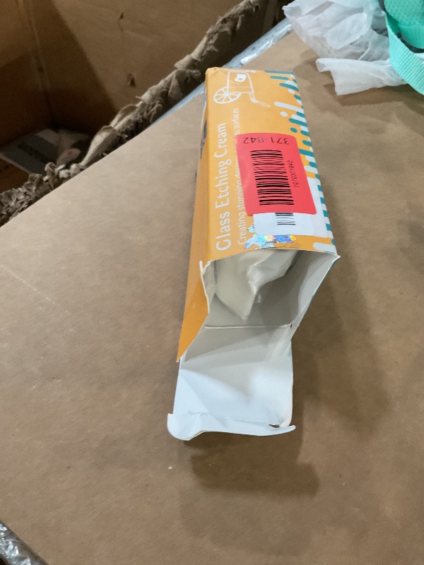 Photo 1 of (3oz) Etching Starter Kit for Intricate Designs, DIY Art Craft Bundled with 3 Application Brushes, 1 Paper Tape, 1 Nitrile Gloves, 1 Silk Screen Label, Perfect for Mirrors, Windows, Glassware