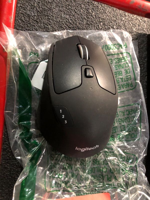 Photo 1 of ***MISSING PARTS***
Logitech M720 Triathlon Wireless Mouse, Bluetooth, USB Unifying Receiver, 1000 DPI, 6 Programmable Buttons, 2-Year Battery, Compatible with Laptop, PC, Mac, iPadOS - Black