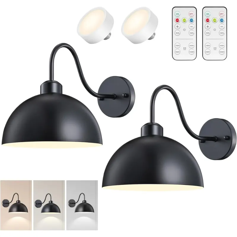 Photo 1 of
Hero image 0 of NookNova 2 Pack LED Battery Operated Wall Sconces with Remote Control, Dimmable Wireless Wall Lamp Wall Light Fixture, Industrial Black Metal Lampshade Wall Lighting for Bedroom, Living Room, Hallway, 0 of 10
Nooknova
NookNova 2 Pack