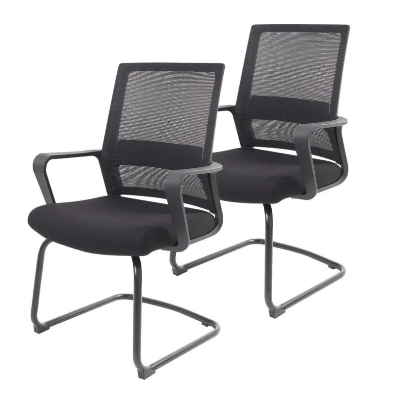 View 1 of 
Hero image 1 of 2 Pack Office Desk Chair No Wheels Mesh Back Padded Computer Chairs for Conference Meeting Waiting Room, Black, 1 of 7





REMURITA
2 Pack Office Desk Chair No Wheels Mesh Back Padded Computer Chairs for Conference Meeting Waiting Room, 