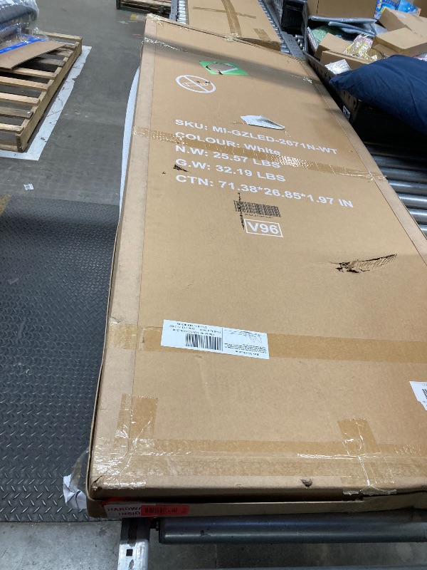 Photo 1 of  Arched Floor Mirror with Lights Wall Mounted Free Standing Leaning for Home, White