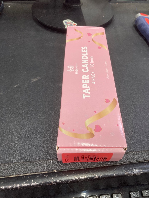 Photo 1 of 10 Inch Cream Spiral Taper Candles for Home Decoration, 4 Pack Red-Gradient Candlesticks for Dinner Party Wedding Holiday