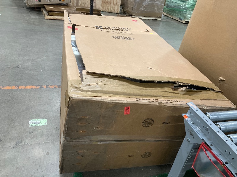 Photo 1 of ***SEE NOTES***Howard Miller Hurwicz Curio Cabinet II, Lockable Storage Cabinets for Collectibles, Decorative Items, Living Room, Home Decor Or Office with Grey Finish, Light Glass Shelves Floor Mount