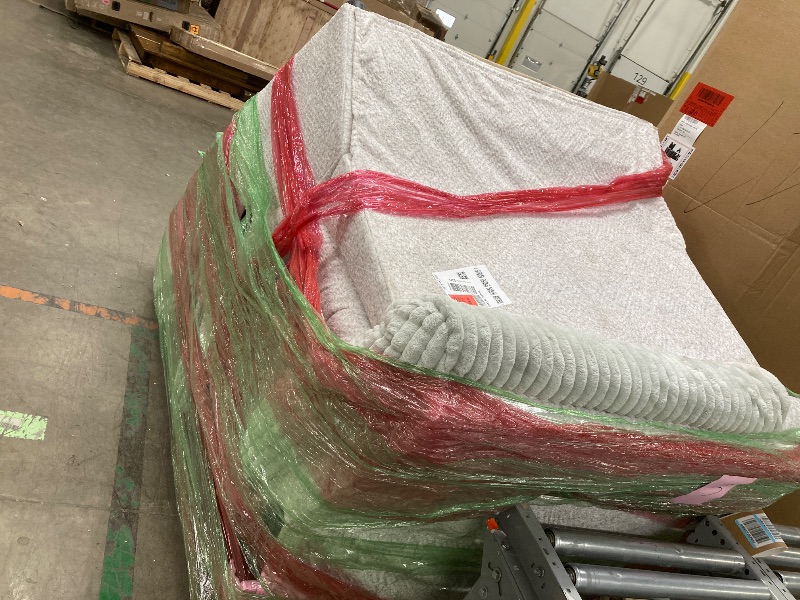 Photo 1 of ***DIRTY***Signature Design by Ashley Top Tier Casual L-Shaped 3-Piece Reclining Sectional Sofa with Chaise, Console Storage and 4 Accent Pillows, White