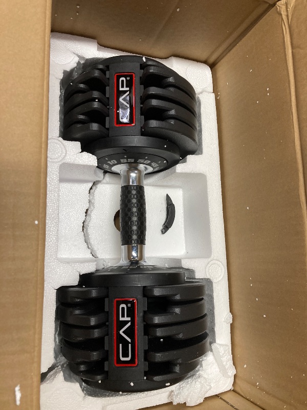 Photo 1 of ***BROKEN ***CAP Barbell 55lb Single ADJUSTABELL Dumbbell
