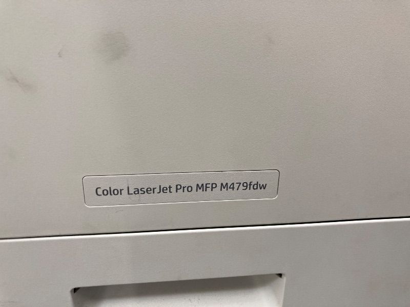 Photo 1 of **NOT IN ORIGINAL BOX***HP Color LaserJet Pro Multifunction M479fdw Wireless Laser Printer with One-Year, Next-Business Day,  (W1A80A), White